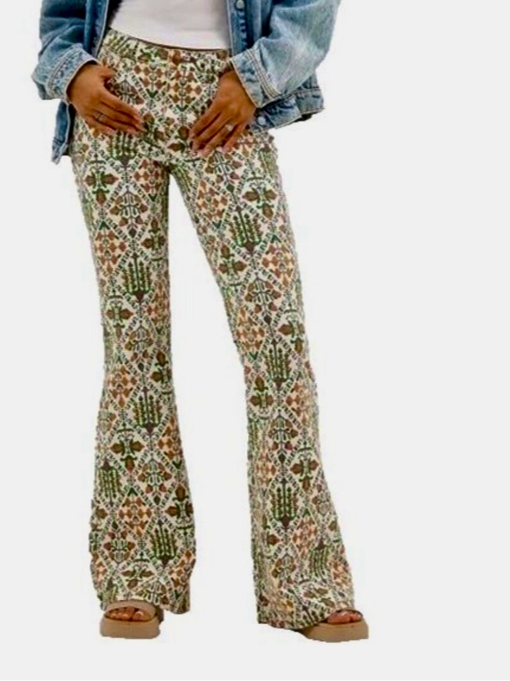 NWT Wrangler highrise fierce flare vintage floral boho jeans women’s 12 31X32 - Picture 10 of 10